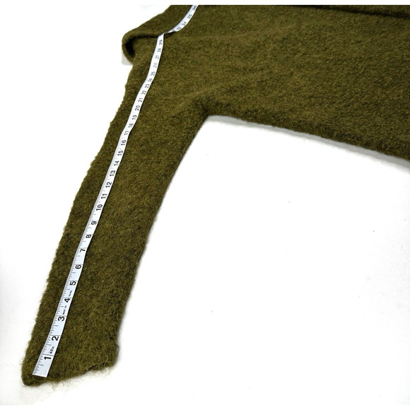 Tabask Handcrafted Alpaca Green Cardigan Sweater Single Button Womens Large Peru - Picture 10 of 11